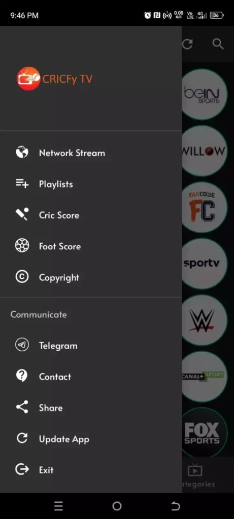 Cricfy TV APP Screenshots