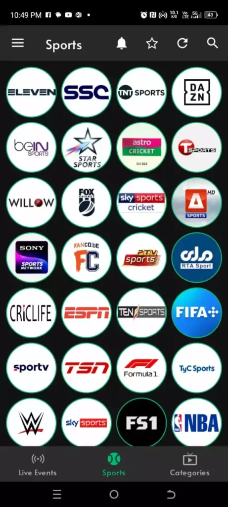 Cricfy TV APP Screenshots